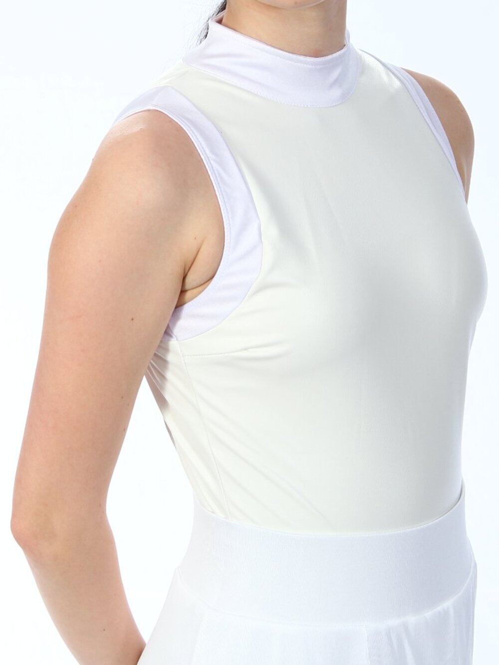 Tenth House White Sleeveless One-Piece Leotard White Party Dance Spacey